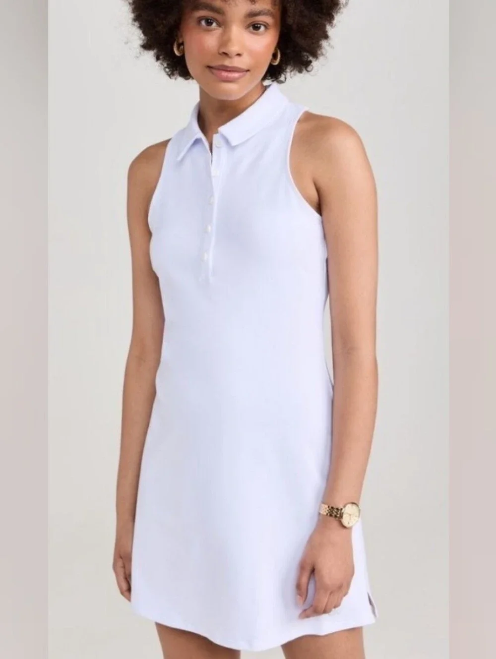 Alo Yoga Charmed Tennis Dress White Racerback Airbrush Polo S